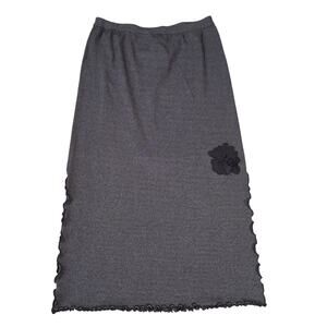 Dane Lewis Woman Skirt Ruffle Floral Applique Gray Women Size 1X Tags